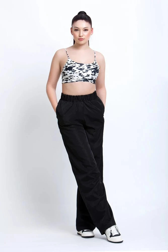 My Store BEIGE-BLACK CAMOUFLAGE PÁNTOS TOP