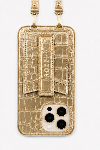 GOLD CROCO POUCH SZETT