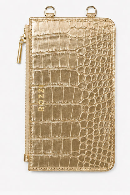 GOLD CROCO POUCH SZETT
