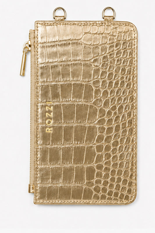 GOLD CROCO POUCH SZETT
