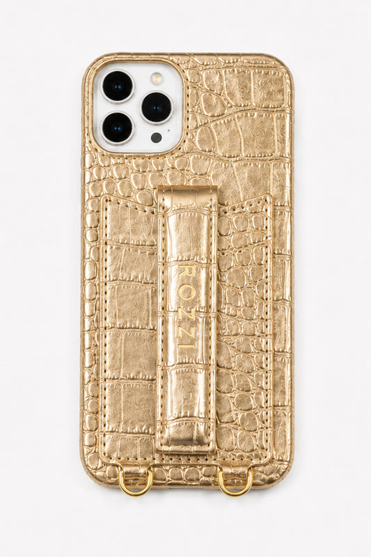 GOLD CROCO POUCH SZETT
