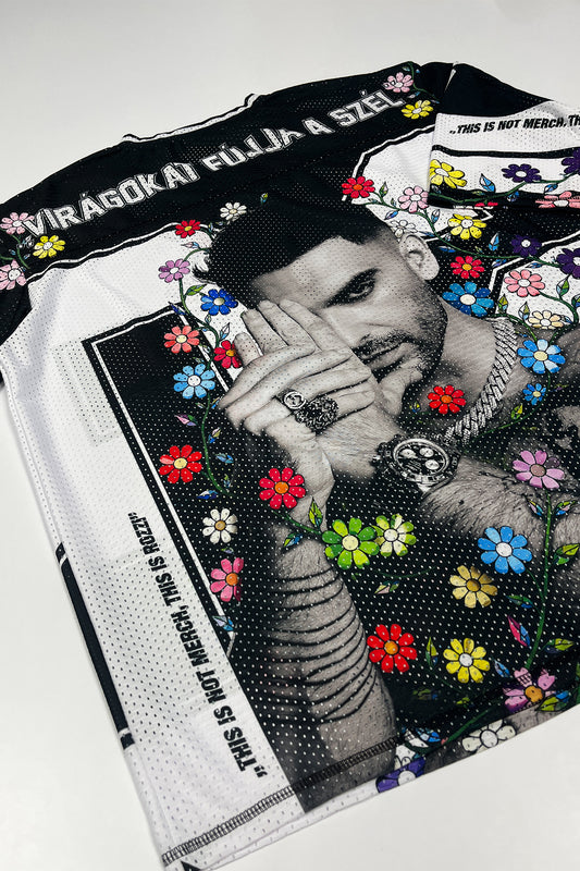 FLOWER BLACK JERSEY