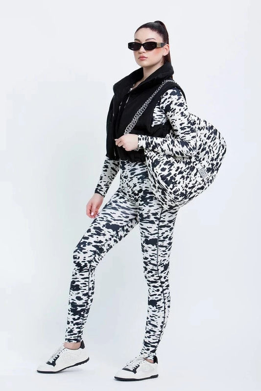 My Store BEIGE-BLACK CAMOUFLAGE PUFFER BAG